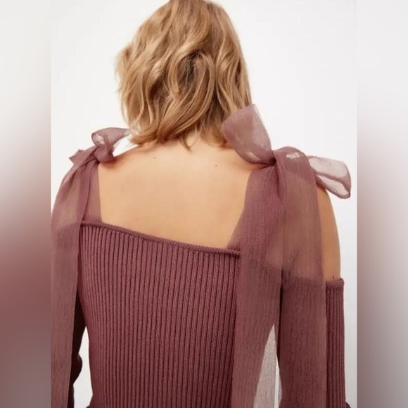 Zara Tops - Zara Organza Combination Strap Knit Top
